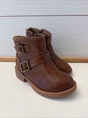❤️ PICK 4/$20 wonder nation Brown Faux-Leather Kids Buckle Boots